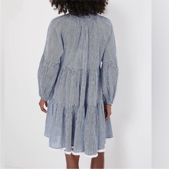 Tuckernuck nautical navy white striped tassel coverup dress small - Picture 15 of 15